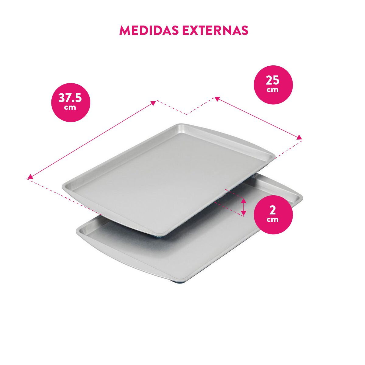 Molde Acero Estañado  Para Galletas 33 X 23 Cm  - Set X 2 - Bake And Bring