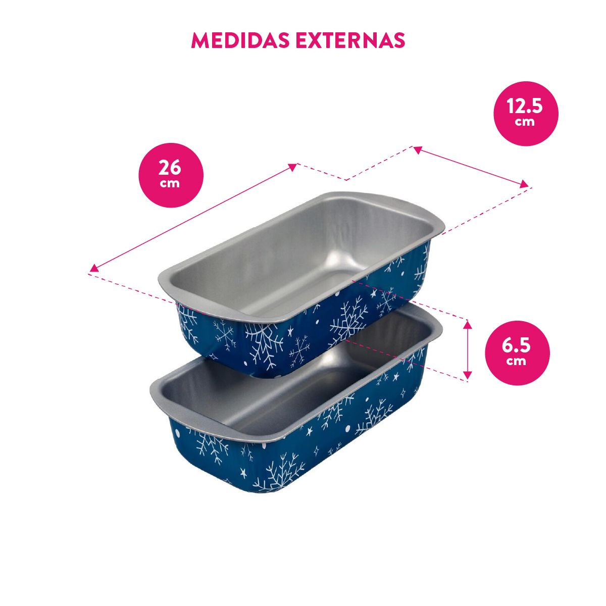 Molde Para Budín Mediano De Acero Estañado 21 X 11 Cm - Set X 2 - Bake And Bring