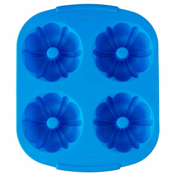 Moldes De Silicona Mini Budines Estriados 4 Cavidades Easyflex