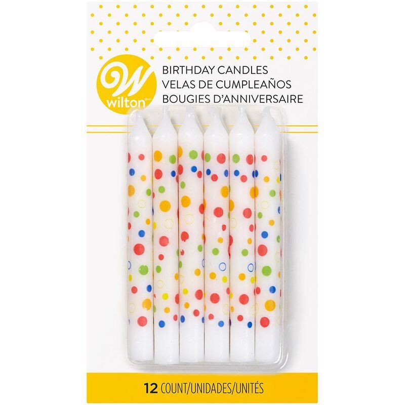 Velas De Cumpleaños Con Lunares De Colores